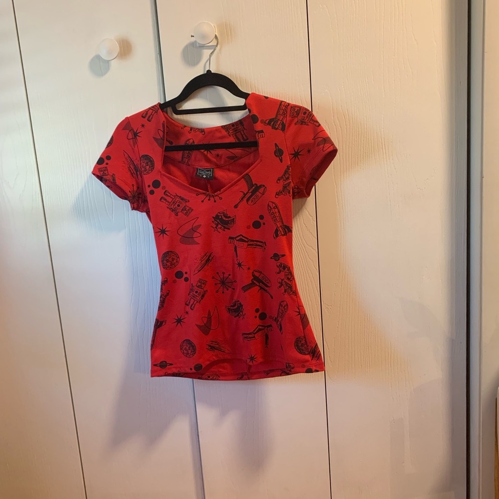 Rock Steady Space/Robot blouse